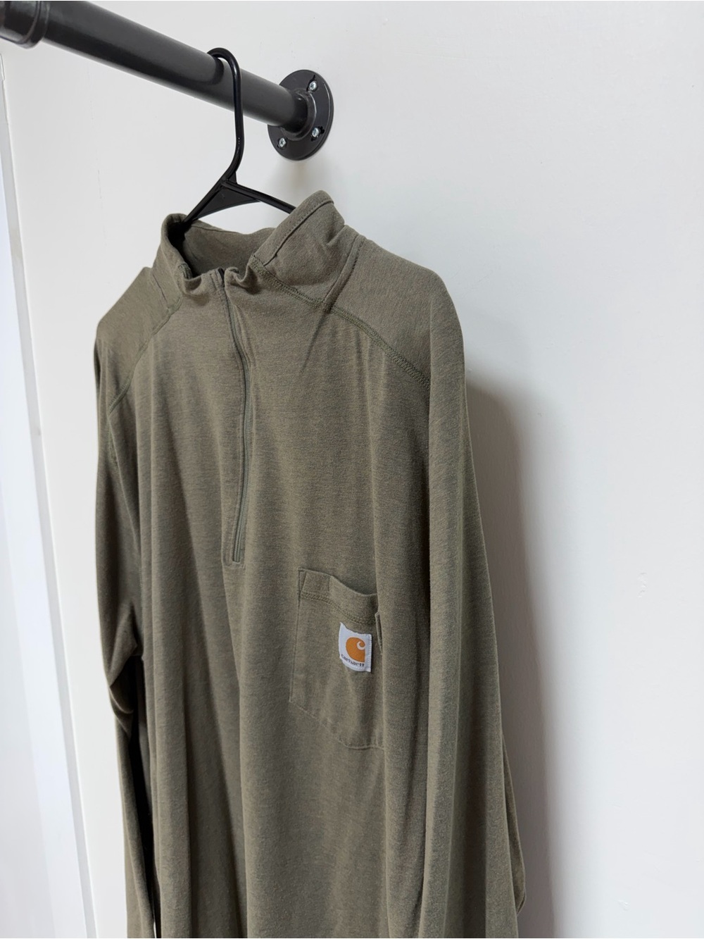 Carhartt Olive Workwear Quarter-Zip Hoodie